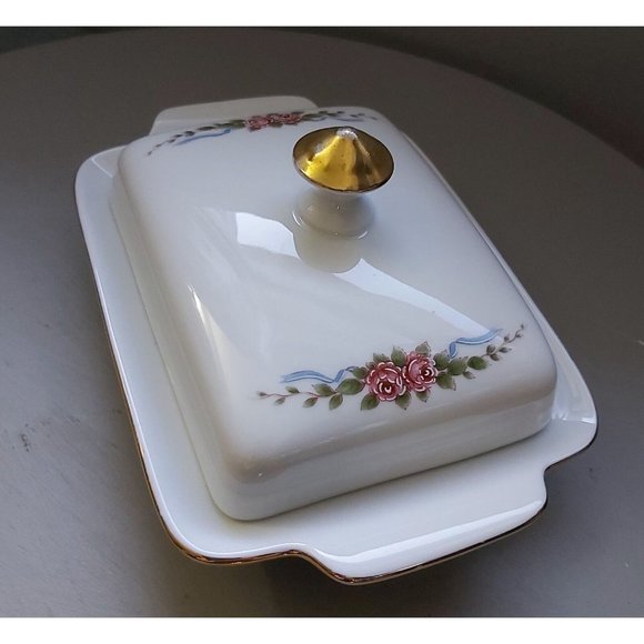 Vintage Bareuther Waldsassen Bavaria Butter Dish with Lid, Made in Germany, Pink - Picture 3 of 8